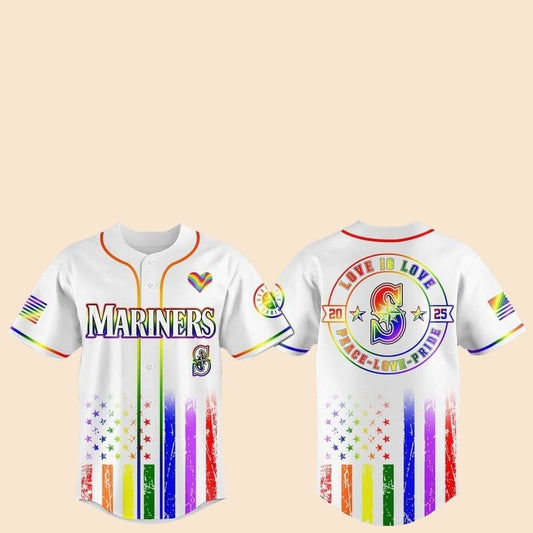 2025 Seattle Mariners Pride Month Love Is Love Jersey - Cabryon