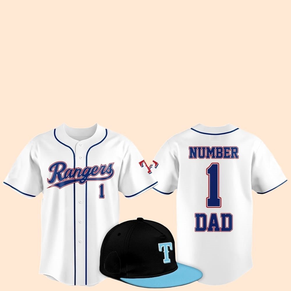 2025 Texas Rangers Father Day Number 1 Dad Baseball Jersey - Cabryon