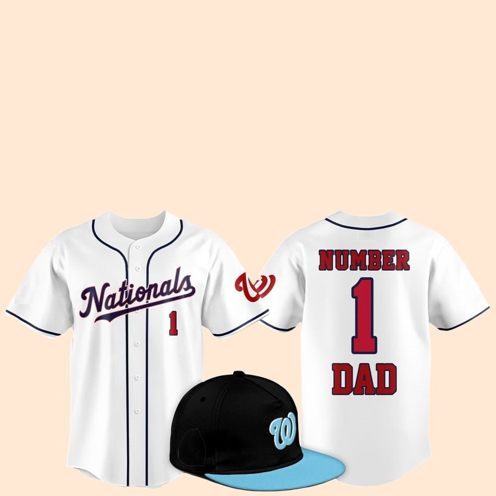 2025 Washington Nationals Father Day Number 1 Dad Baseball Jersey - Cabryon