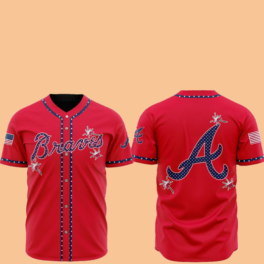 2025 Atlanta Braves Happy Independence Day Baseball Jersey