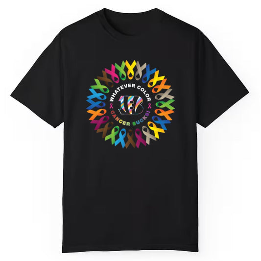 2025 Bengals Whatever Color Cancer Sucks Shirt