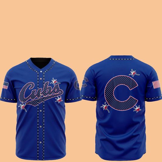 2025 Chicago Cubs Happy Independence Day Baseball Jersey