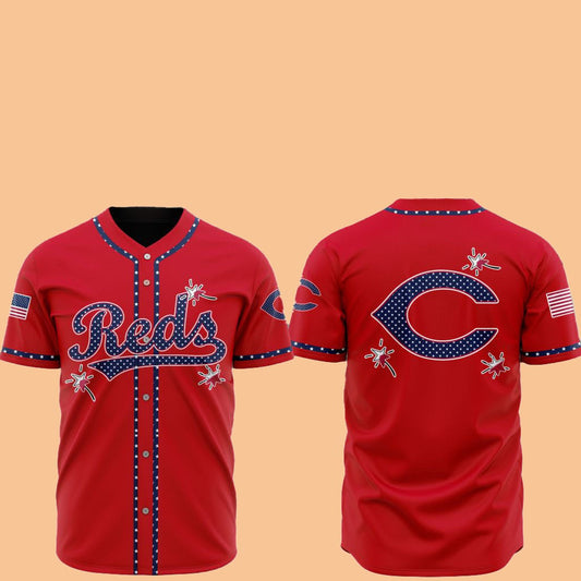2025 Cincinnati Reds Happy Independence Day Baseball Jersey