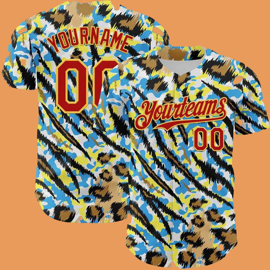 2025 Custom Pattern Rave Party Animal Tiger And Leopard Print Baseball Jersey