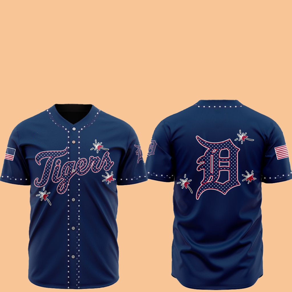 2025 Detroit Tigers Happy Independence Day Baseball Jersey