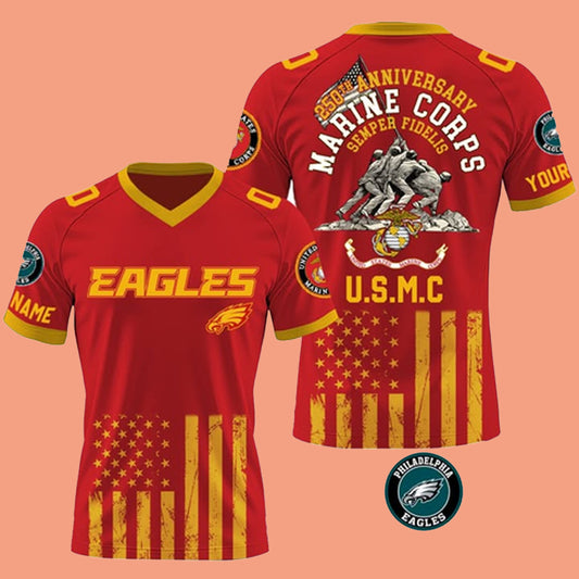 2025 Eagles US 250th Anniversary Marine Corps Semper Fidelis Jersey