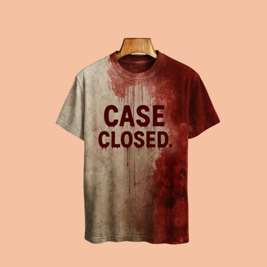 2025 Halloween Case Closed Bloody Printed Shirt