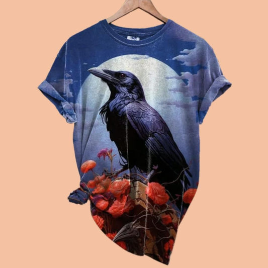 Dark Crow Print Shirt Halloween 2025
