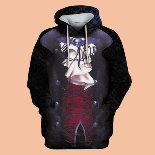 2025 Halloween FUNNY BLACK BACKGROUND Costume Hoodie