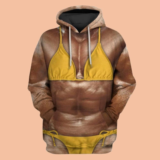 2025 Halloween Funny Lady Bodybuilder Costume Hoodie