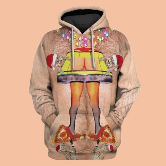 2025 Halloween Funny Ugly Christmas Butt Costume Hoodie