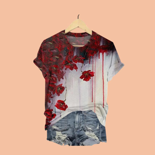 2025 Halloween Gothic Flower Art Print Printed Shirt