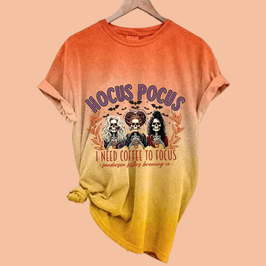 Hocus Pocus I Need Coffee To Focus Shirt Halloween 2025
