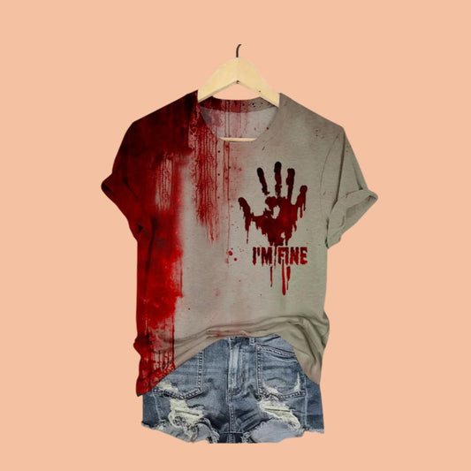 2025 Halloween I Am Fine Art Print Printed Shirt