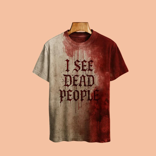 2025 Halloween I See Dead People Blood Printed Shirt