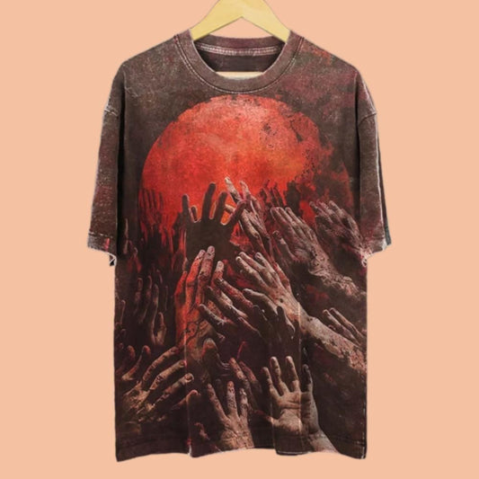 Men's Bloody Ghost Hand Dark Print Shirt Halloween 2025