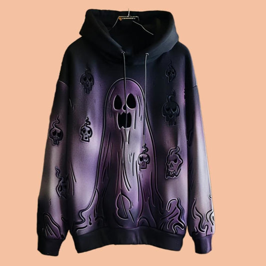 Men's Gothic Ghost Art Printed Hoodie Halloween 2025