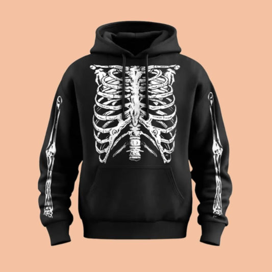 Men's Halloween Dark Skull Print Hoodie Halloween 2025
