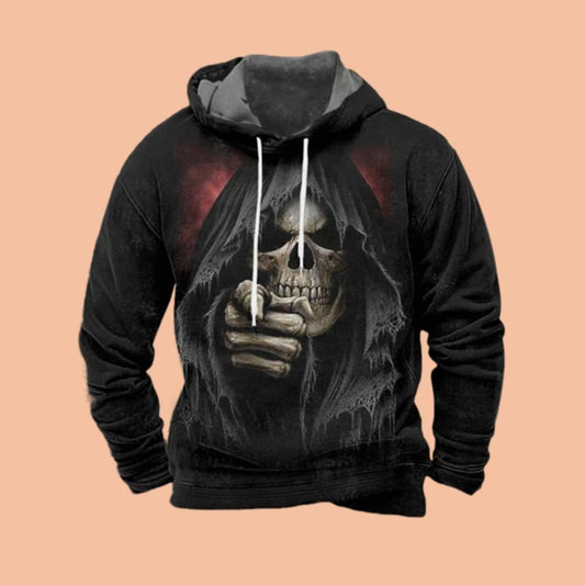 Men's Halloween Skull Print Hoodie Halloween 2025