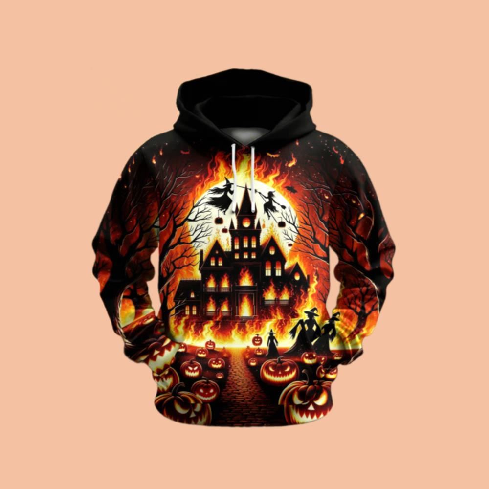 Men's Party Halloween Print Hoodie Halloween 2025