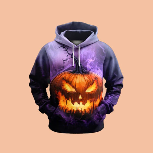 Men's Party Halloween Pumpkin Print Hoodie Halloween 2025