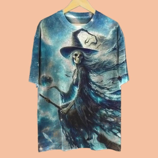 Men's Witch Dark Horror Halloween Printed Shirt Halloween 2025