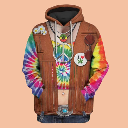 2025 Halloween PEACE LOVE MUSIC Costume Hoodie