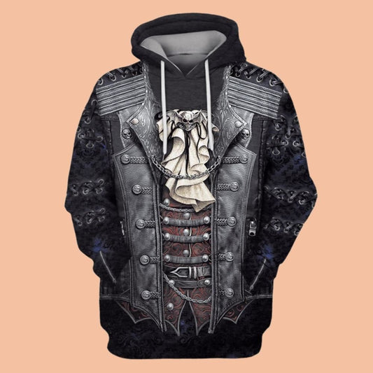 2025 Halloween Rock Metal Vampire Biker Costume Hoodie
