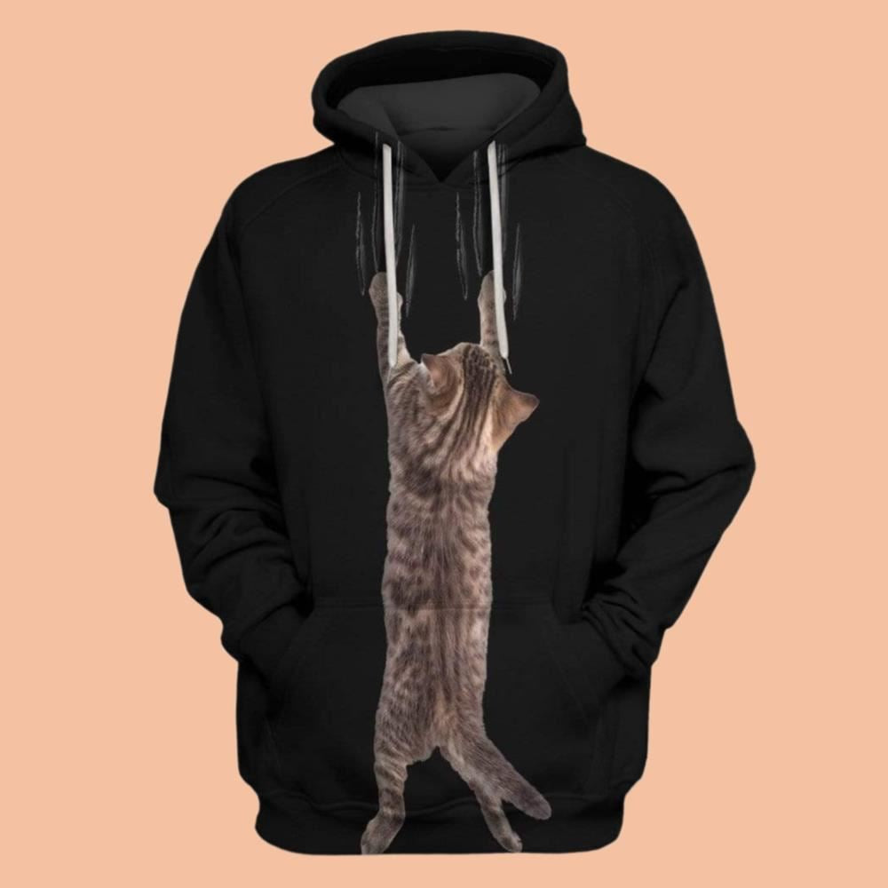 2025 Halloween SCRATCHING CAT Costume Hoodie