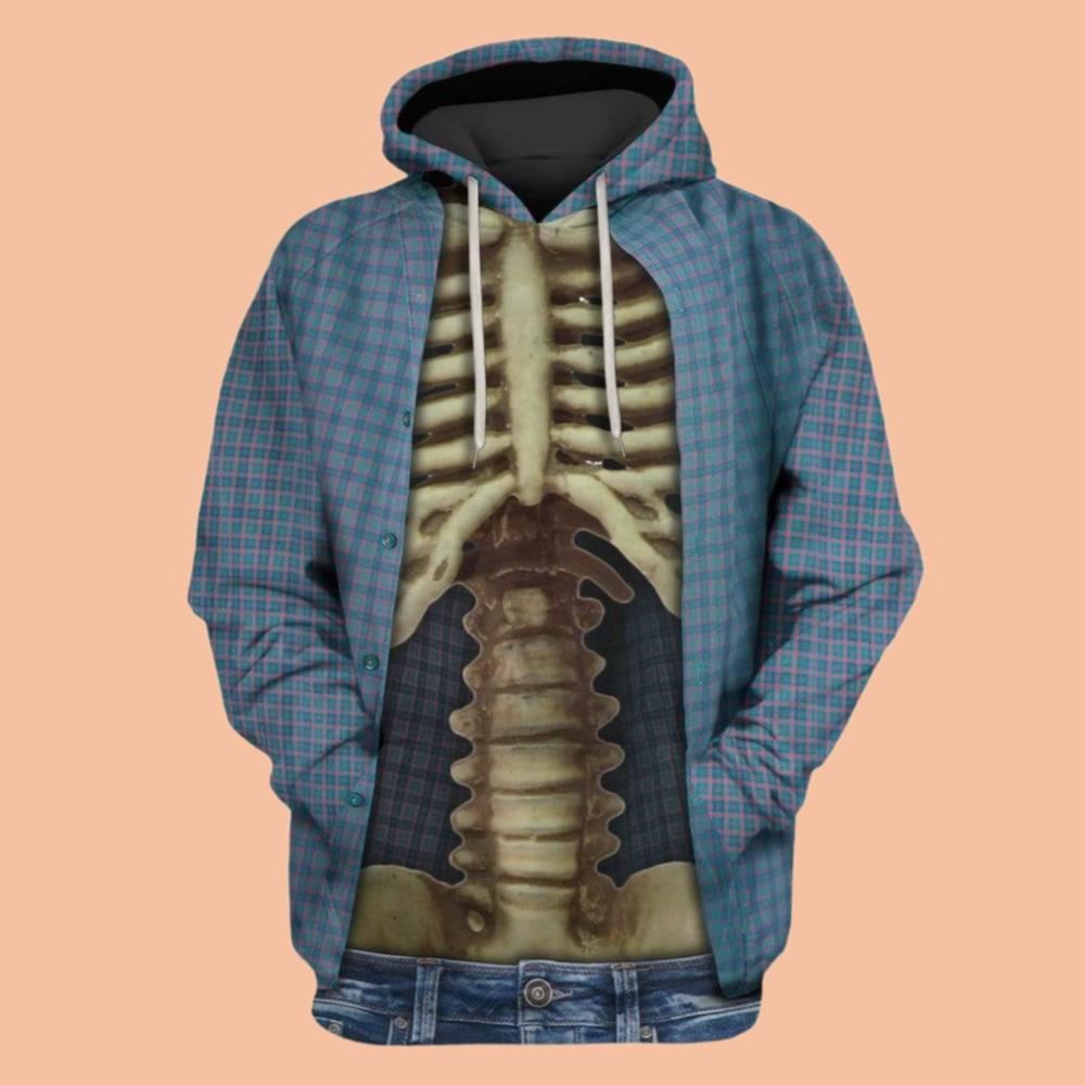 2025 Halloween Skeleton Chest Costume Hoodie