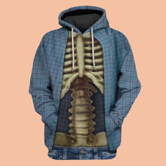2025 Halloween Skeleton Chest Costume Hoodie