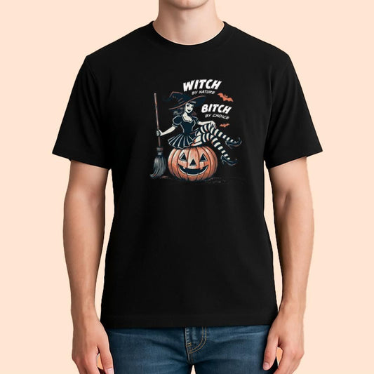 Witch By Nature Bitch By Choice Shirt Halloween 2025