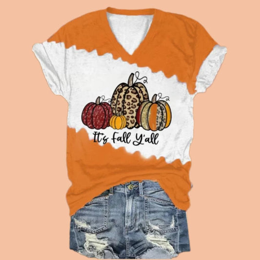 Women's Pumpkin It's Fall Y'all Shirt Halloween 2025