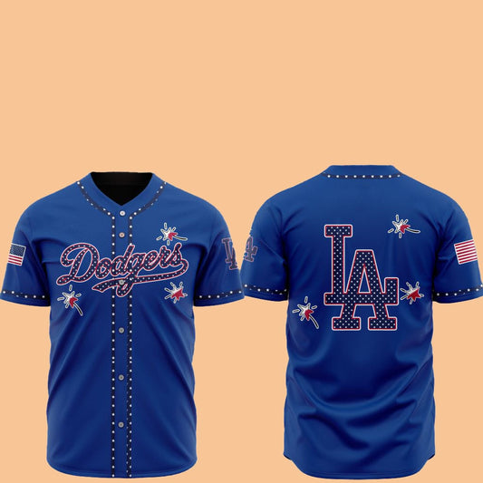 2025 LA Dodgers Happy Independence Day Baseball Jersey