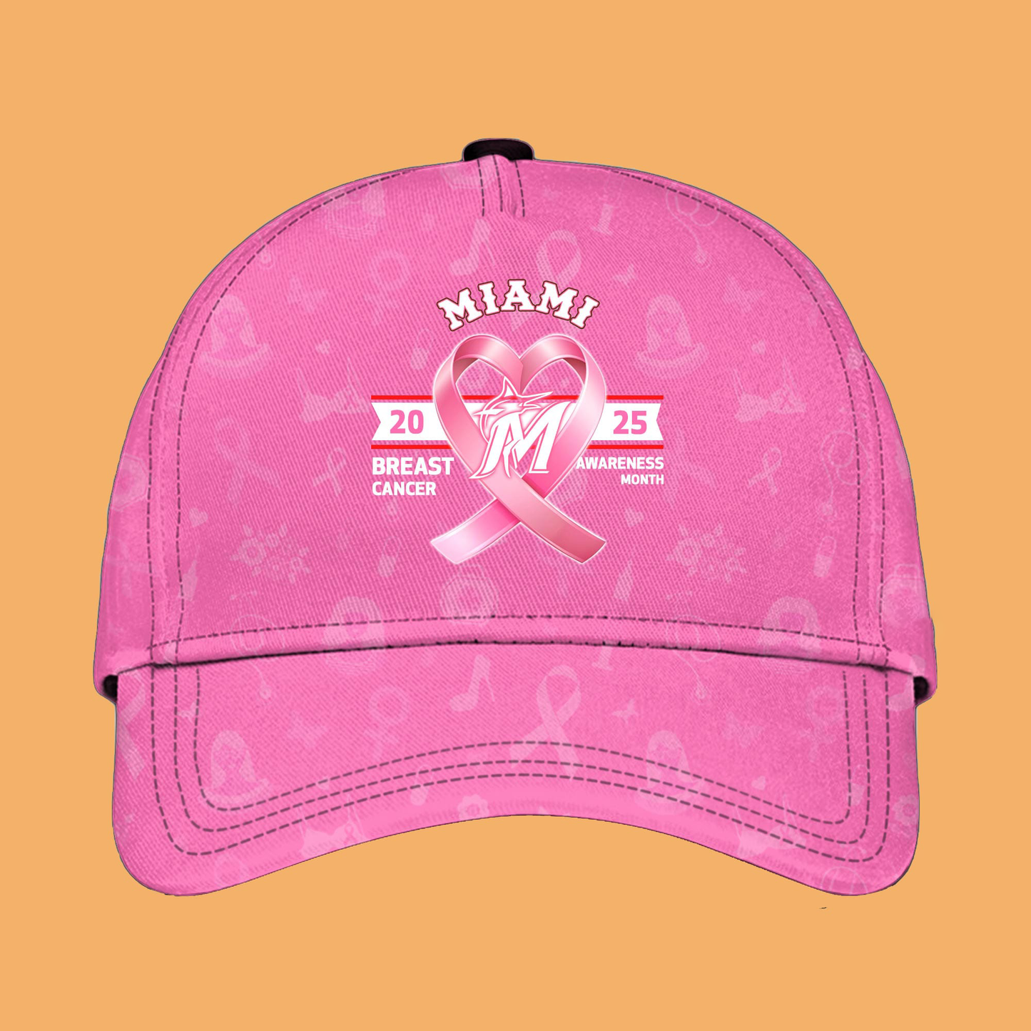 2025 Marlins Special Breast Cancer Awareness Month Hat And Jersey
