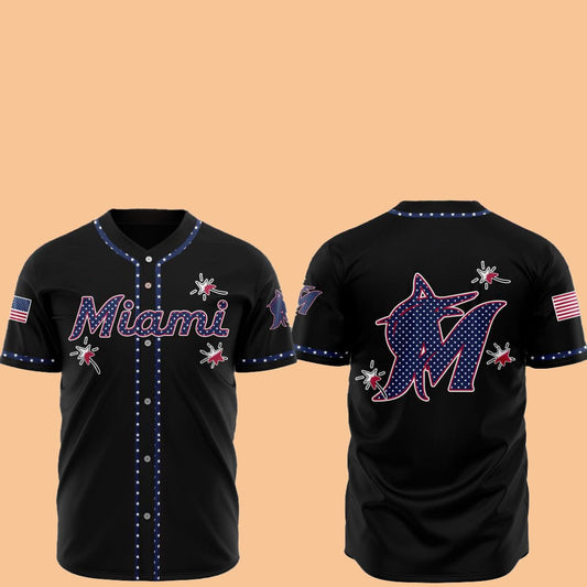 2025 Miami Marlins Happy Independence Day Baseball Jersey