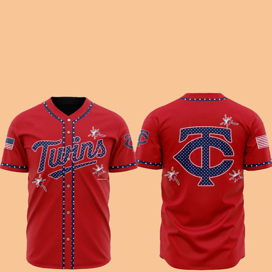 2025 Minnesota Twins Happy Independence Day Baseball Jersey