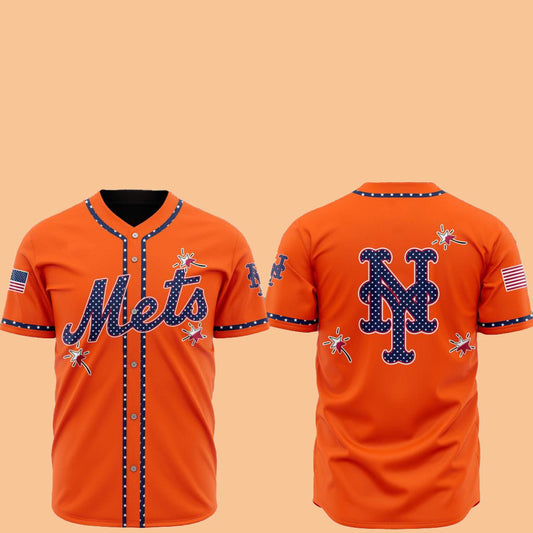 2025 NY Mets Happy Independence Day Baseball Jersey