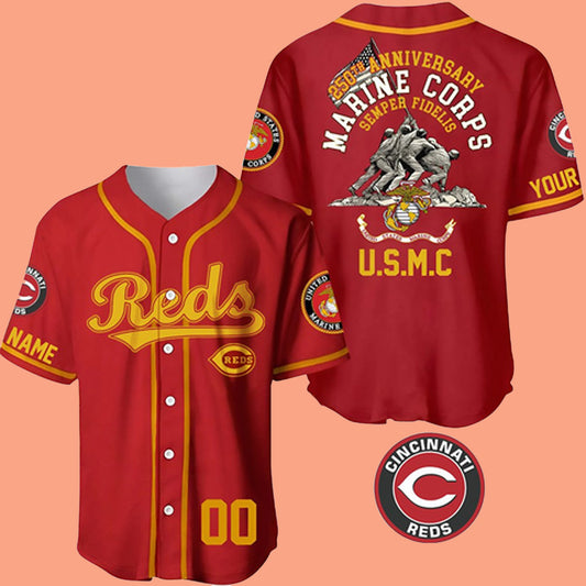 2025 Reds US 250th Anniversary Marine Corps Semper Fidelis Jersey