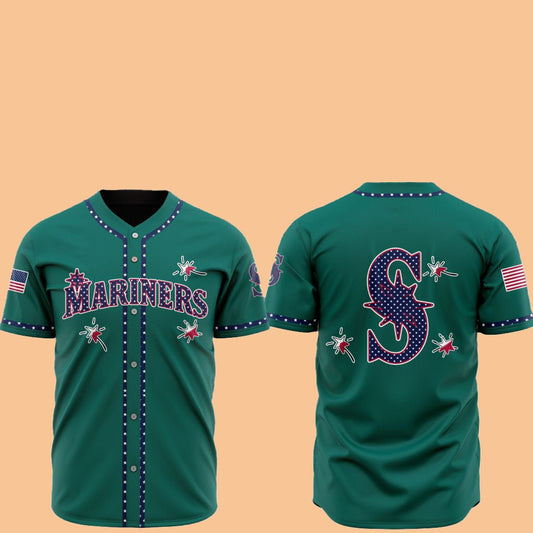 2025 Seattle Mariners Happy Independence Day Baseball Jersey