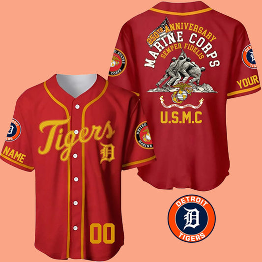 2025 Tigers US 250th Anniversary Marine Corps Semper Fidelis Jersey