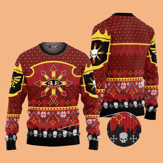 2025 Warhammer Crimson Fists Iconic Ugly Sweater Christmas
