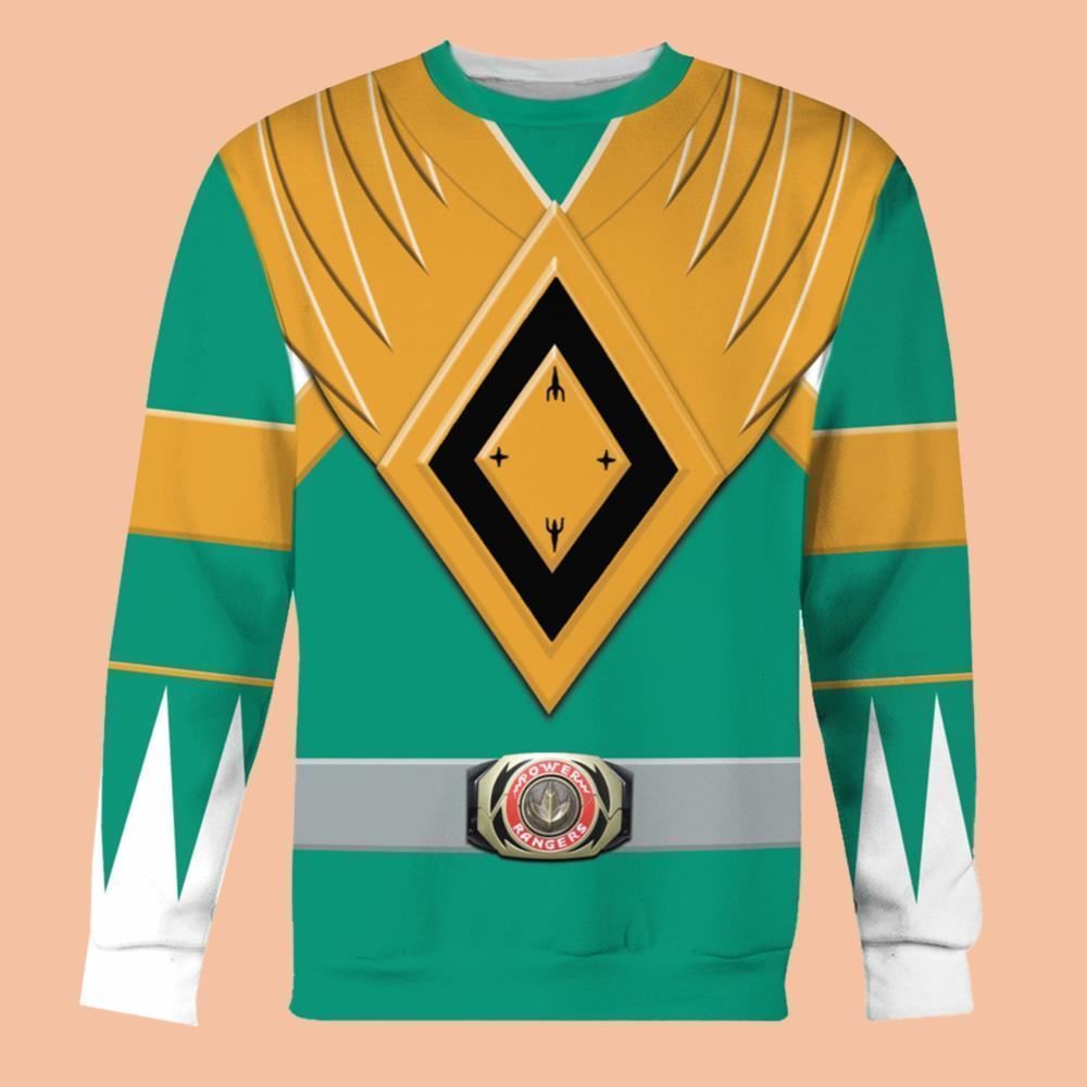 Green Power Ranger Costume Shirt Halloween 2025