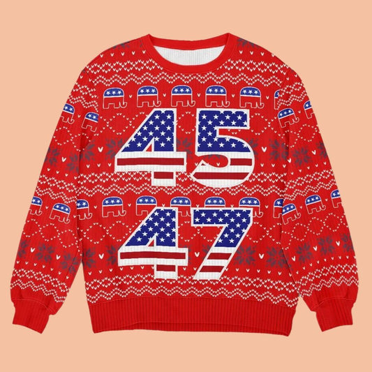 45 47 US Election Ugly Sweatshirt Christmas 2025