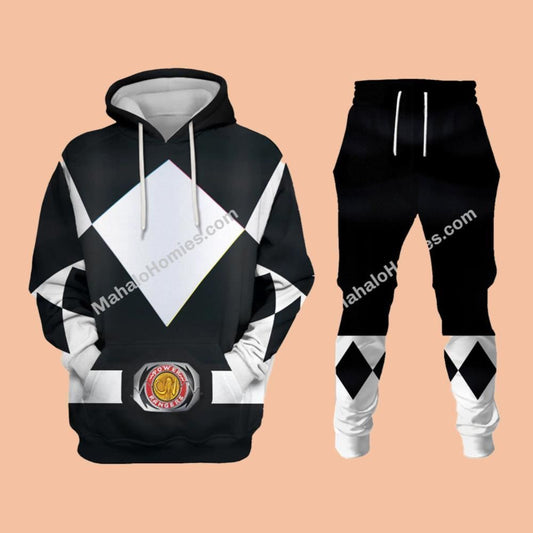 Black Power Ranger Costume Shirt Halloween 2025