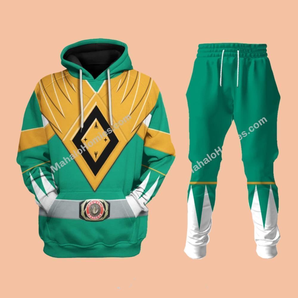 Green Power Ranger Costume Shirt Halloween 2025