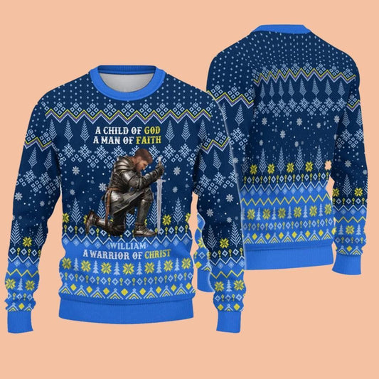 A Child Of God A Man Of Faith Ugly Sweatshirt Christmas 2025