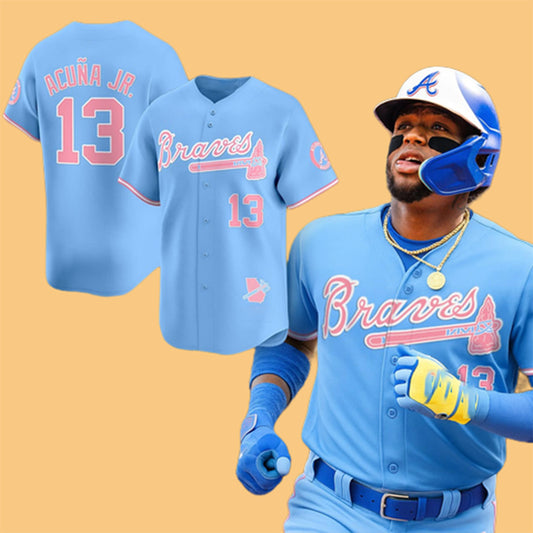 Acuna Jr Braves Pink Bubblegum Jersey 2025
