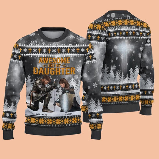 Awesome Like My Daughter Ugly Sweatshirt Christmas 2025