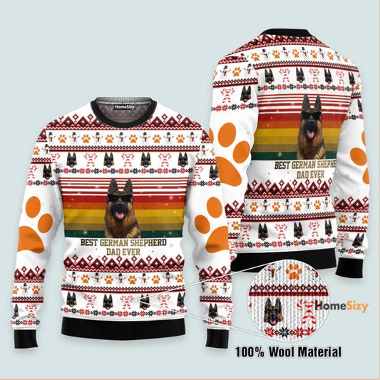 Best German Shepherd Dog Dad Ugly Sweater Christmas 2025